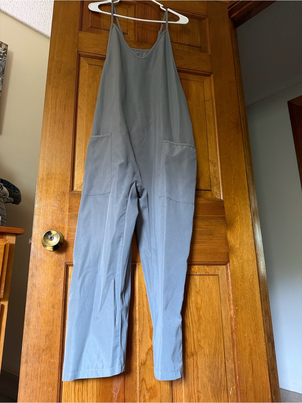 Relaxed Gray Women's Jumpsuit with back pocket